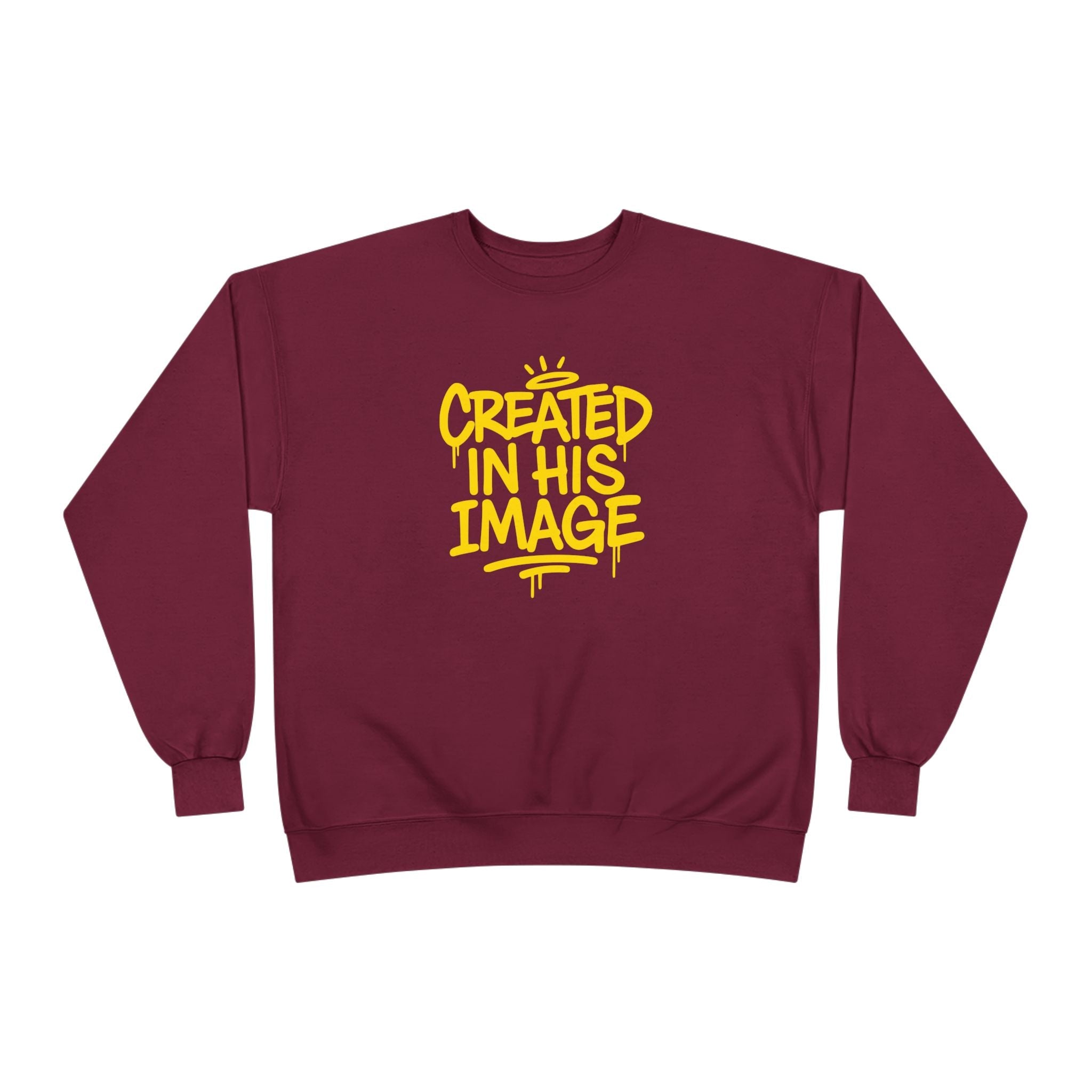Created In His Image Unisex Sweatshirt — Genesis 1:27 Inspirational Graphic