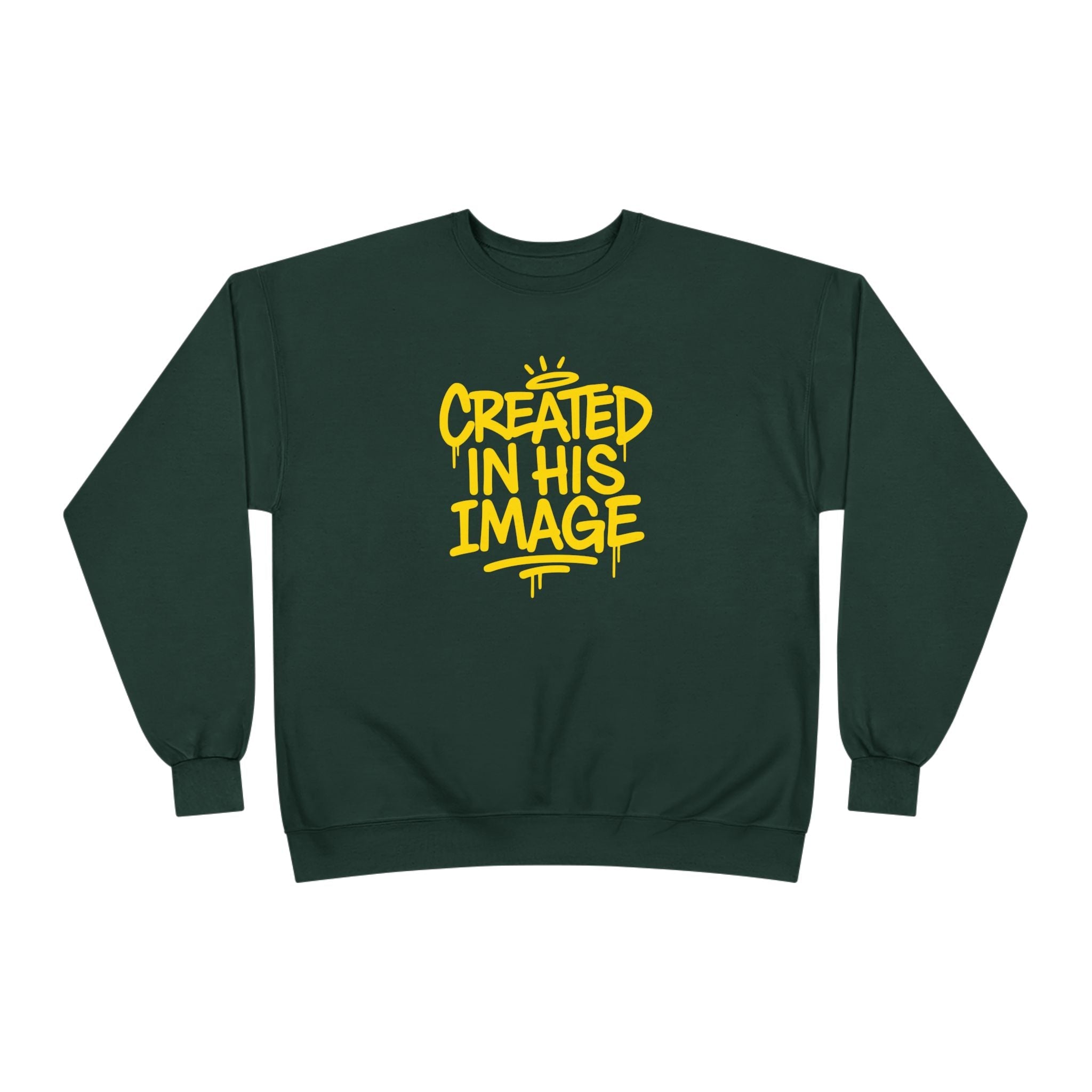 Created In His Image Unisex Sweatshirt — Genesis 1:27 Inspirational Graphic