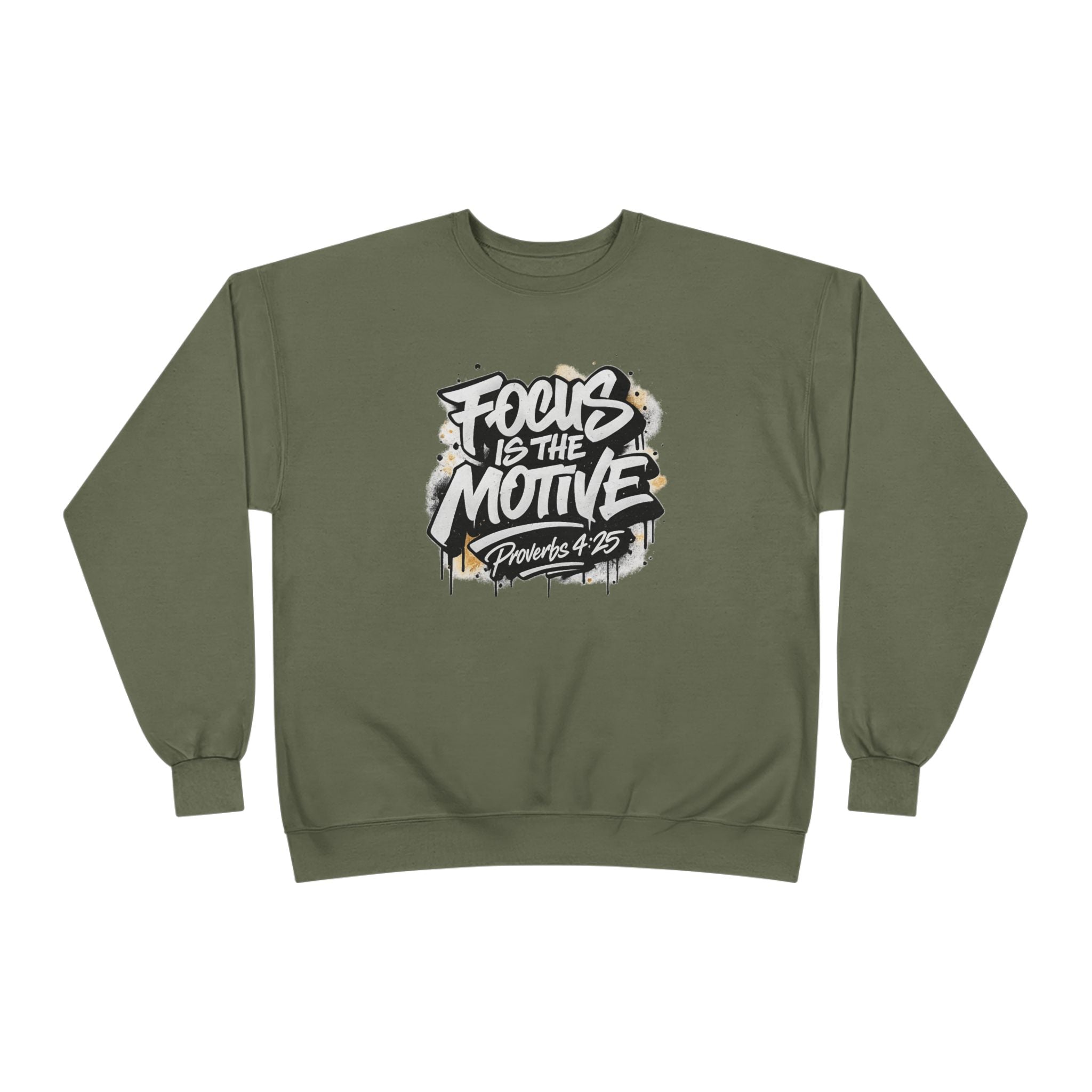 Focus Is The Motive Crewneck — Faith-Driven Motivational Sweatshirt
